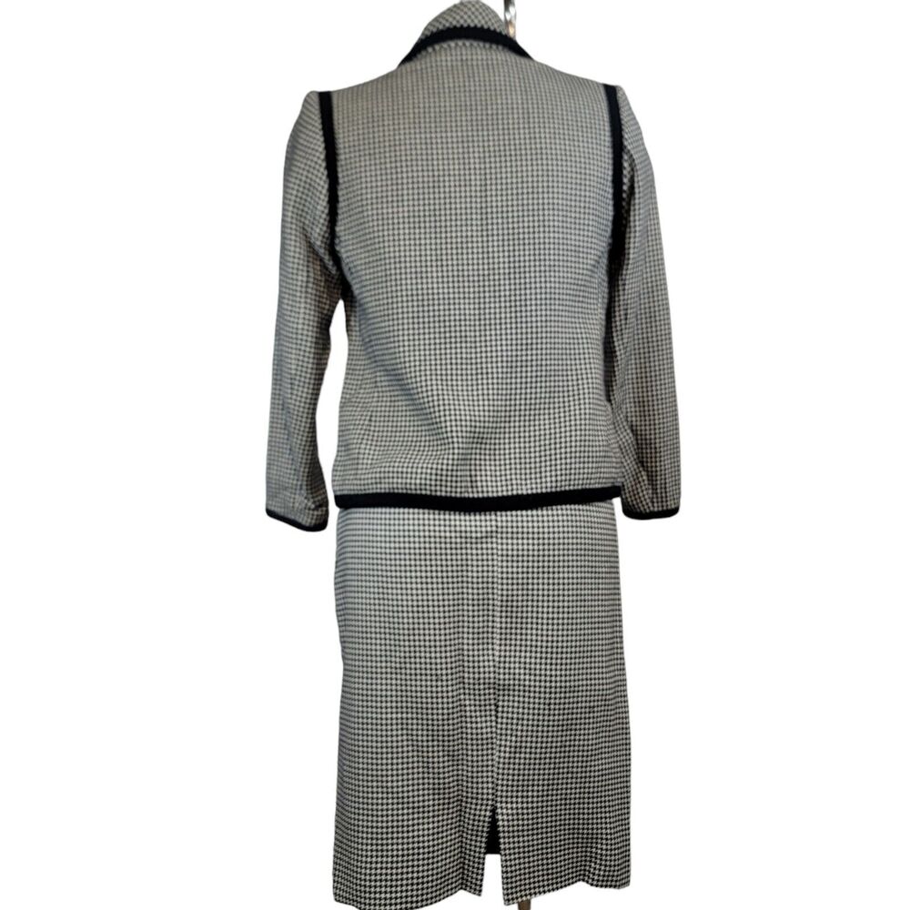 Yves Saint Laurent Suit Womans 36 Black & White Houndstooth Vintage 2 Pc. Suit - Picture 2 of 13